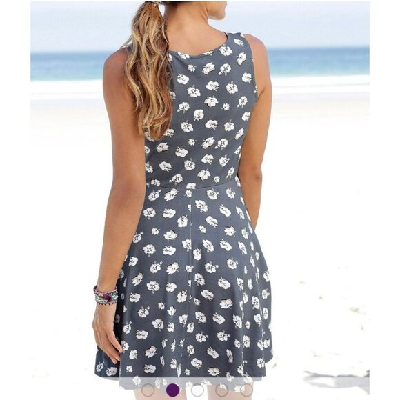 Lascana Sleeveless Mini Dress Blue Floral Size 6 - Picture 9 of 9